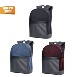 SIN 505, MOCHILA CON VINIL PUKI. Mochila con bolsa principal y bolsa frontal con cierre y 2 bolsillos laterales. Incluye compartimento para laptop.