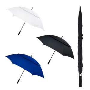PM 18, REGG. Paraguas antiviento con apertura automática, 8 gajos, mango de EVA y doble broche de velcro. Incluye funda con agarradera.