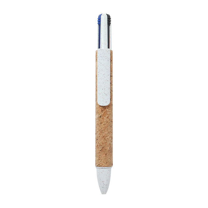 BP 23035, LOIRA. Bolígrafo de wheat straw con barril de corcho, clip y 4 tintas.